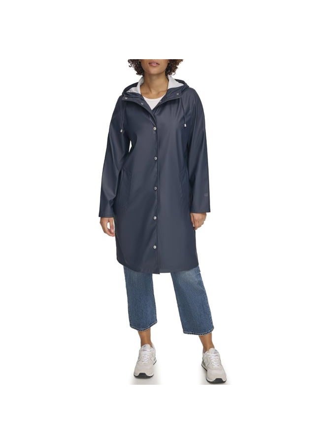 Levi's Women's Classic Hooded Rain Parka, Navy, L - Image 1