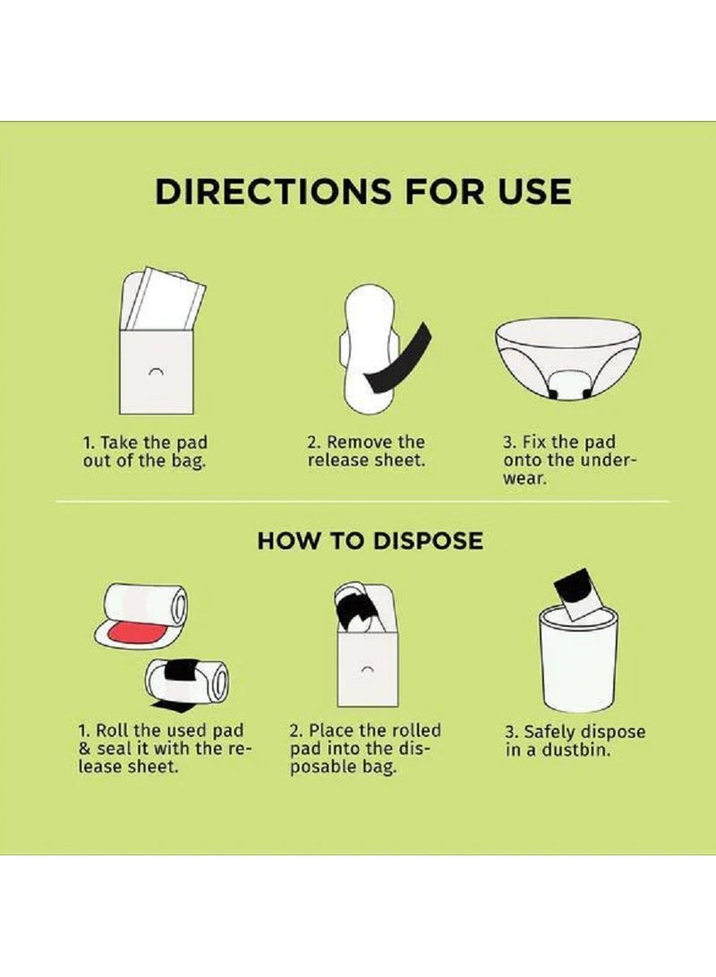 PEE SAFE PeeSafe 100% Organic Cotton Sanitary Pads, Biodegradable Bamboo Core, Super Absorbent & Leak-proof, Fragrance Free, Overnight - 10 Pads - Image 4