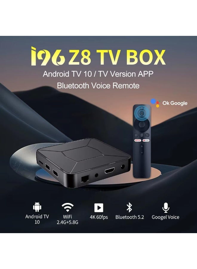 تي في صندوق تلفزيون يعمل بنظام Android، صندوق تلفزيون يعمل بنظام Android 13.0 مع ذاكرة وصول عشوائي (RAM) سعة 2 جيجابايت وذاكرة قراءة فقط (ROM) سعة 16 جيجابايت، يدعم وسائط 4K Ultra HD، صندوق تلفزيون Google Android رباعي النواة يدعم 2.4G/5G واي فاي وكابل LAN مع جهاز تحكم عن بعد بتقنية Bluetooth، يدعم Chromecast - Image 3