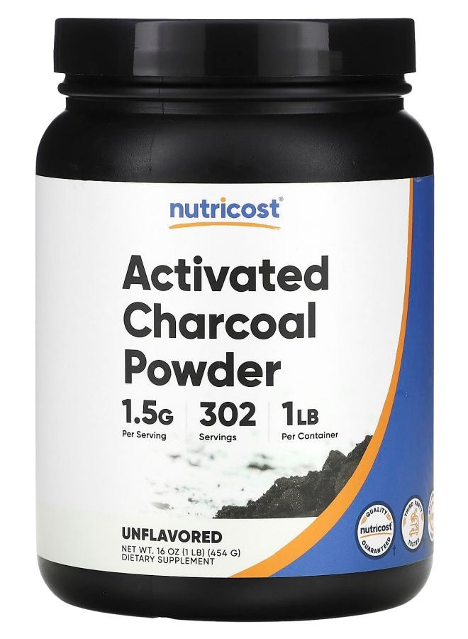مسحوق الفحم النشط غير المنكه 16 أونصة (454 جرام)