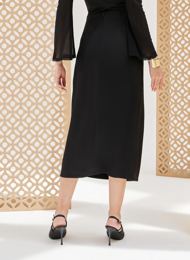 ستايلي تنورة ميدي - بتفاصيل عقدة صلبة - Image 5