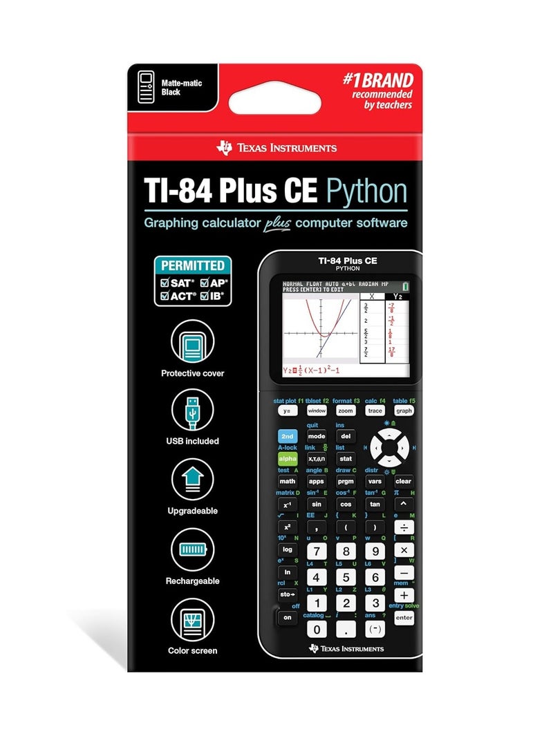 Texas Instruments TI-84 Plus CE Graphing Calculator 7.5 inch Python, Black - Image 1