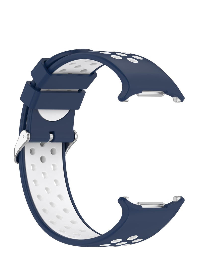 Strap Compatible with Sansung Watch Ultra 47mm TPU Soft Silicone Anti-Slip Adjustable Replacement Strap -Blue White - Image 4