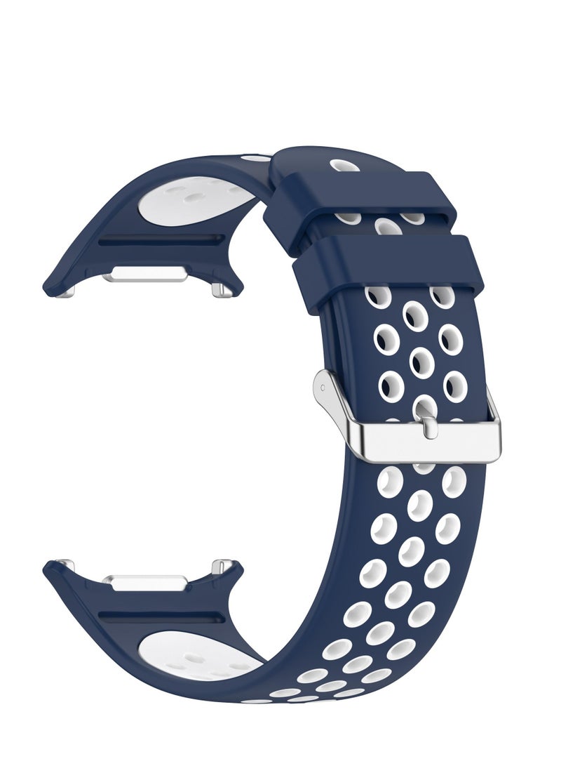 Strap Compatible with Sansung Watch Ultra 47mm TPU Soft Silicone Anti-Slip Adjustable Replacement Strap -Blue White - Image 5