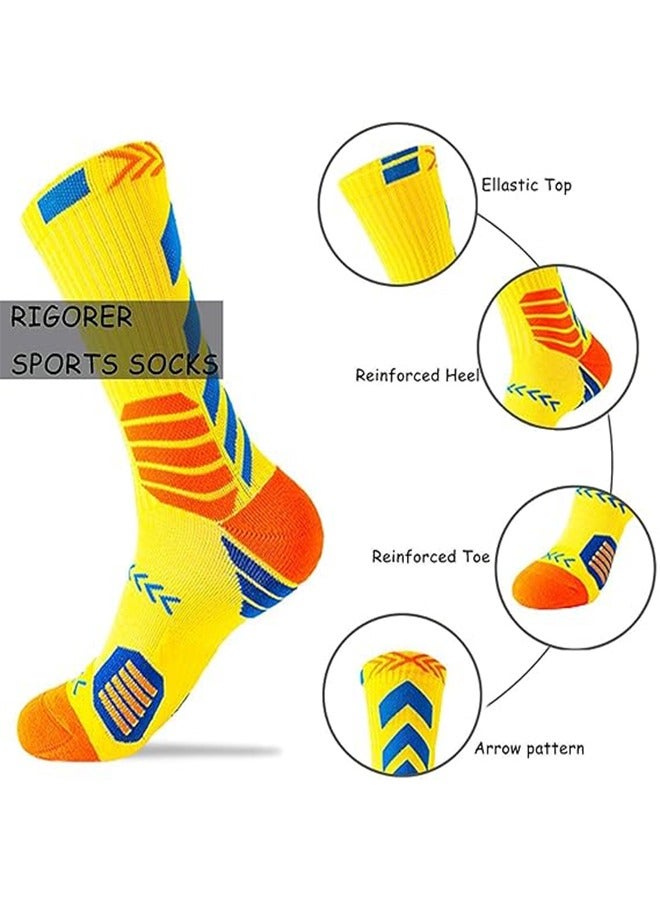 كيلا جوارب كرة السلة للرجال للرجال جورب قطني ضاغط للرجال جوارب رياضية سميكة مبطنة رياضية خفيفة الوزن وقابلة للتنفس 5 أزواج - Image 4