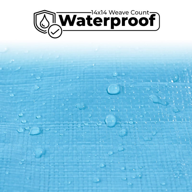 Teal Elite Tarps Heavy Duty Waterproof 20x40-12 mil Thick Camping Tent - Blue Tarp 20x40 UV Resistant, Rip & Tear Proof with Metal Grommets â€“ Multipurpose Use for Camping, Tent, Boat, RV, Car, & Pool Cover - Image 5