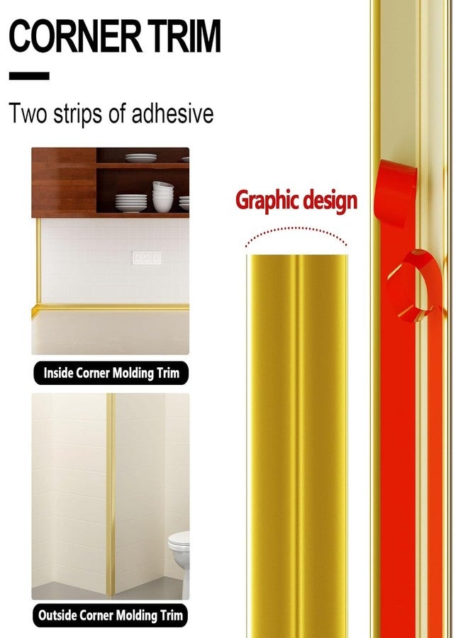 Drofail PVC Flexible Molding Trim Baby Edges Peel and Stick Corners Trim Protector Decorative Wall Guards Strips (2, Gold, 3 Meter) - Image 4