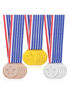 Excefore Winner Medals, 36 Pcs Plastic Gold Medals Silver Medals and Bronze Medals for Kids Sports Award, Games Competition, Talent Show, Spelling Bee, Gymnastic Party Favors, and Decorations  - Image 1
