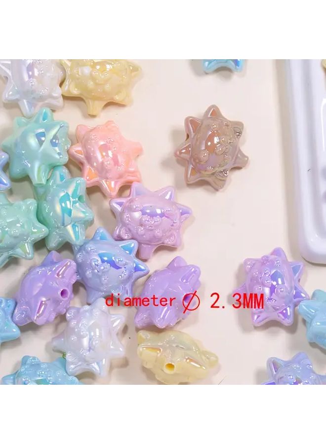 Mixed Color Acrylic Macaron Beads For DIY Jewelry Phone Charm Keychain Crafts 10Pcs - Image 5