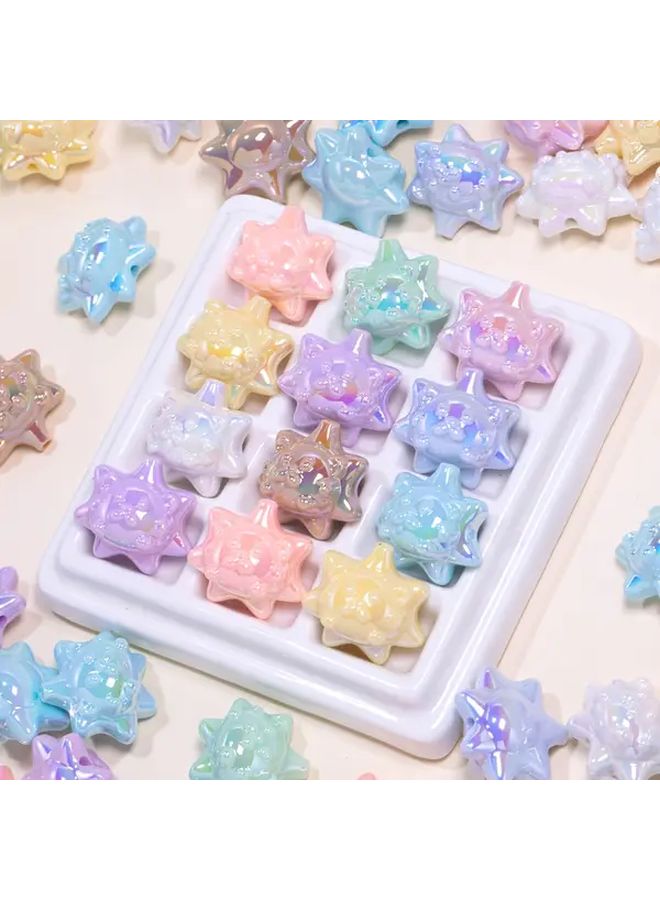 Mixed Color Acrylic Macaron Beads For DIY Jewelry Phone Charm Keychain Crafts 10Pcs - Image 1