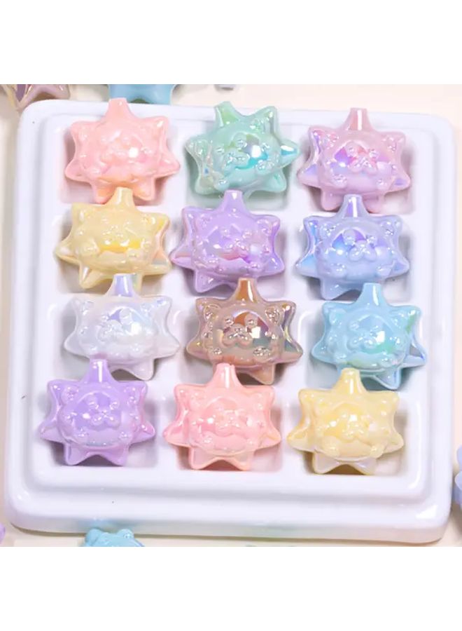 Mixed Color Acrylic Macaron Beads For DIY Jewelry Phone Charm Keychain Crafts 10Pcs - Image 3