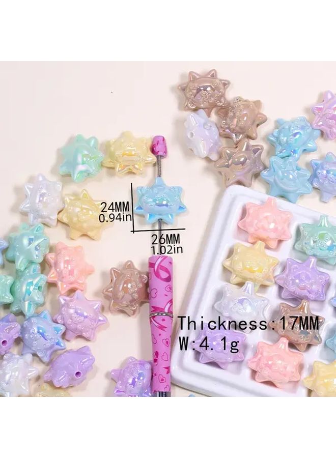 Mixed Color Acrylic Macaron Beads For DIY Jewelry Phone Charm Keychain Crafts 10Pcs - Image 4