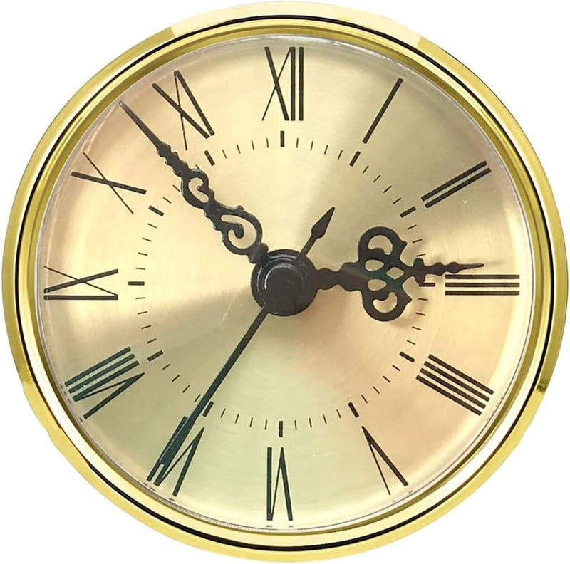 70mm Round Gold Tones Quartzs Clock Mechanism Metal Face Black Hands for Home Decoration and Art Projects Recessed Clock Mechanism - Image 1