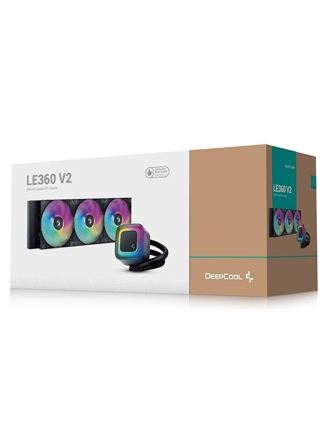 DEEPCOOL LE360 V2 360mm ARGB Liquid CPU Cooler, Triple 120mm ARGB Fans, Aluminum Radiator, Hydro Bearing, 75.89 CFM, ≤31.6dB, Anti-Leak Tech, 2500–3400 RPM PWM Pump, Intel LGA 1851/1700/1200/115X & AMD AM5/AM4 Compatible, Black | R-LE360-BKAMMC-G-2 - Image 1