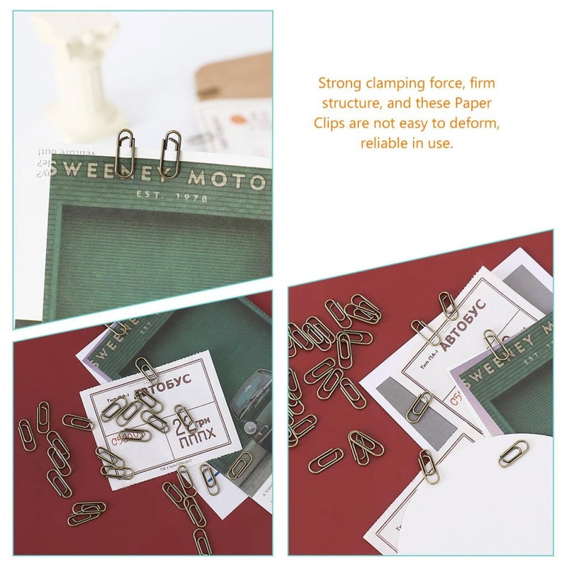 Antique Bronze Mini Metal Paper Clips 100Pcs Multipurpose Office School Supplies - Image 5