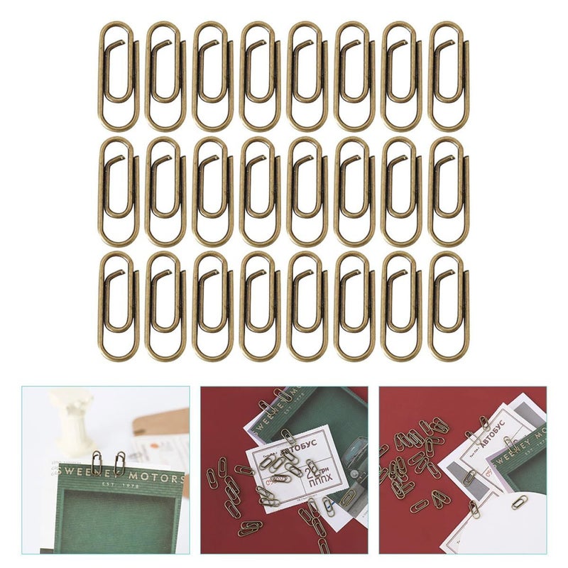 Antique Bronze Mini Metal Paper Clips 100Pcs Multipurpose Office School Supplies - Image 4