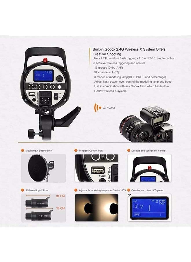 جودوكس - Godox SK400II 400Ws استوديو الصور ستروب فلاش Monolight ضوء - Image 1