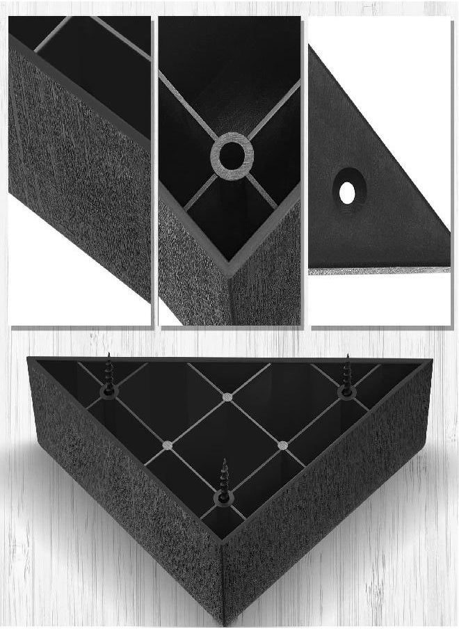 Taiyin Couch Legs Replacement Plastic Triangle Corner Sofa Legs Black Couch Legs with Screws Chair Sofa Couch Feet Replacement Furniture Legs (4 Sets)  - Image 2