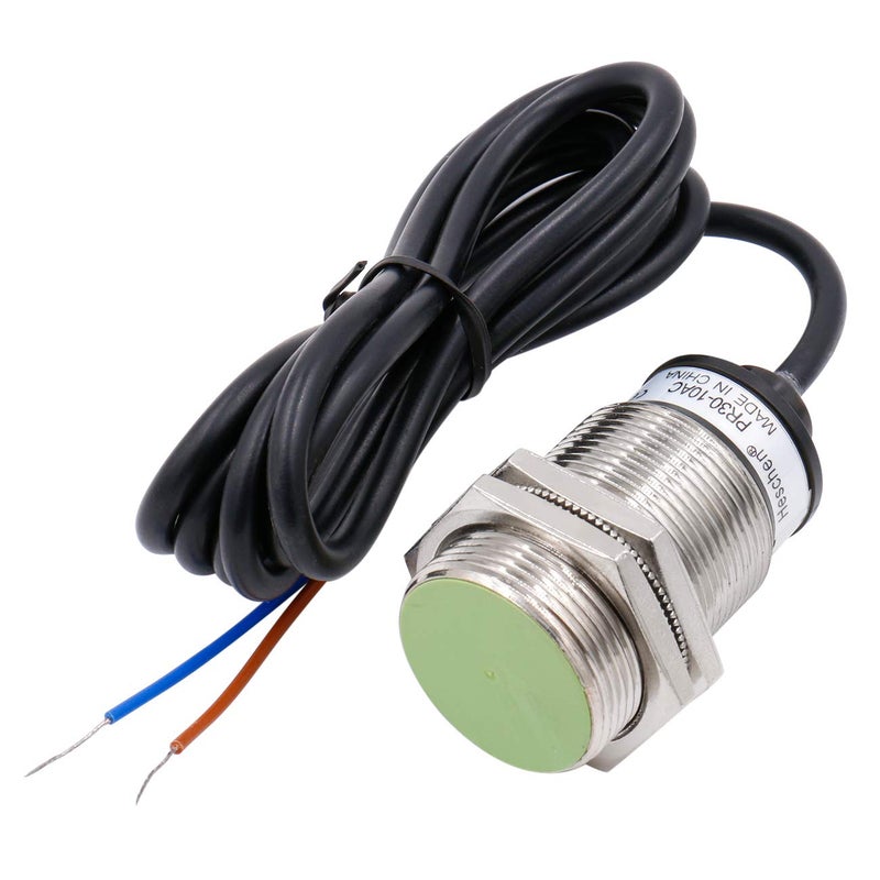 Heschen M30 Inductive Approach Proximity Sensor Switch, PR30-10AC, Cylindrical Type, Detector Distance 10mm, AC100-240V, Shield Type, 2-Wire, NC(Normally Closed) - Image 1