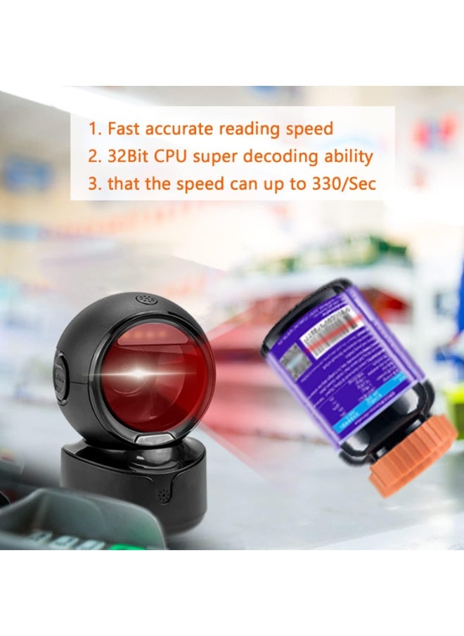 KASTWAVE Hands-Free Omnidirectional Desktop Barcode Scanner, USB Wired 1D 2D QR Code Reader with Image Sensing, Ideal for POS Systems in Warehouse, Supermarket, Retail Store, and Bookstore  - Image 5
