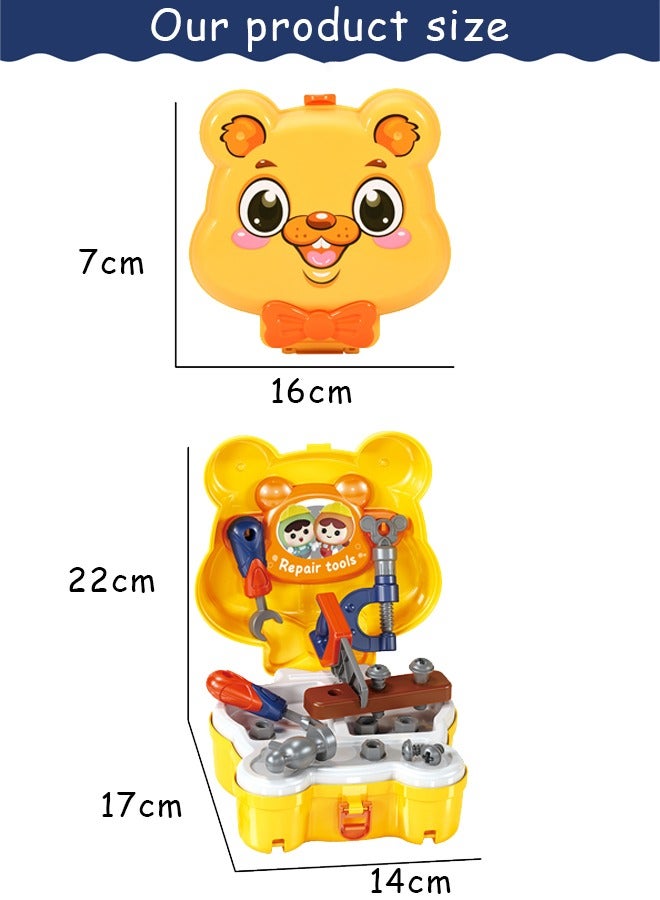 Portable Tool Set,Tool set crossbody bag toy,Piece Kids Tool Set Pretend Play Disassembly Tool Box For Toddlers Boys and Girls Gift 22x17x14cm  - Image 2
