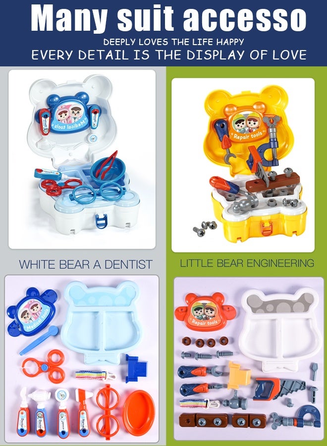Portable Tool Set,Tool set crossbody bag toy,Piece Kids Tool Set Pretend Play Disassembly Tool Box For Toddlers Boys and Girls Gift 22x17x14cm  - Image 5
