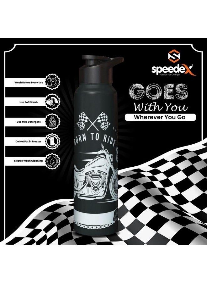 Speedex زجاجة مياه سبيدكس 1 لتر، ولدت للركوب، ستانلس ستيل، زجاجات شرب 1 لتر للفتيات، الأولاد، البالغين والأطفال، للجيم، الرياضة، استخدام الثلاجة، مثالية للمدرسة والمكتب - مجموعة زجاجة واحدة، 1000 مل - Image 5