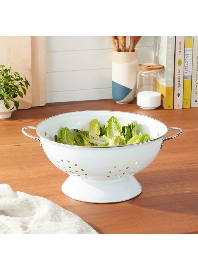 Reston Lloyd Calypso Basics by Reston Lloyd Powder Coated Enameled Colander, 3 Quart, White,80300 - Image 4