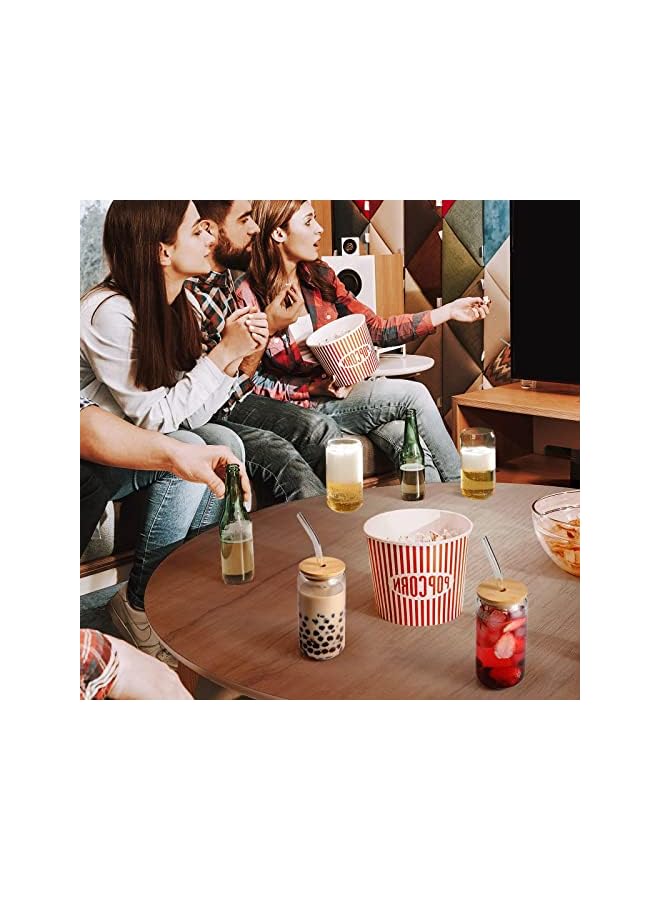 KASTWAVE طقم نظارات 4 قطع - أكواب زجاجية شفافة على شكل علبة 390 مل، طقم أنيق، كوب تامبلر، أكواب قهوة مثلجة، أكواب شاي مثلج، أكواب ماء، أدوات شرب للحفلات (4 قطع * 16 أونصة) - Image 4