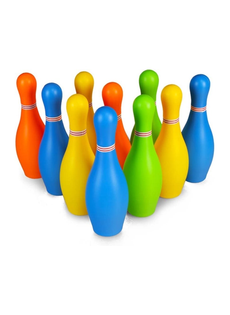 Generic Fingers Kids Bowling Ball Pin Set Including 10 Bowling Pins & 2 Bowling Balls Multicolor Large With Tray Holder  - Image 2