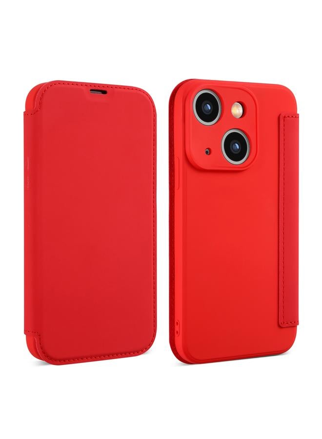 S-TOP Case For iPhone 15 Plus Imitate Liquid Skin Feel Leather Phone Case with Card Slots - Image 1