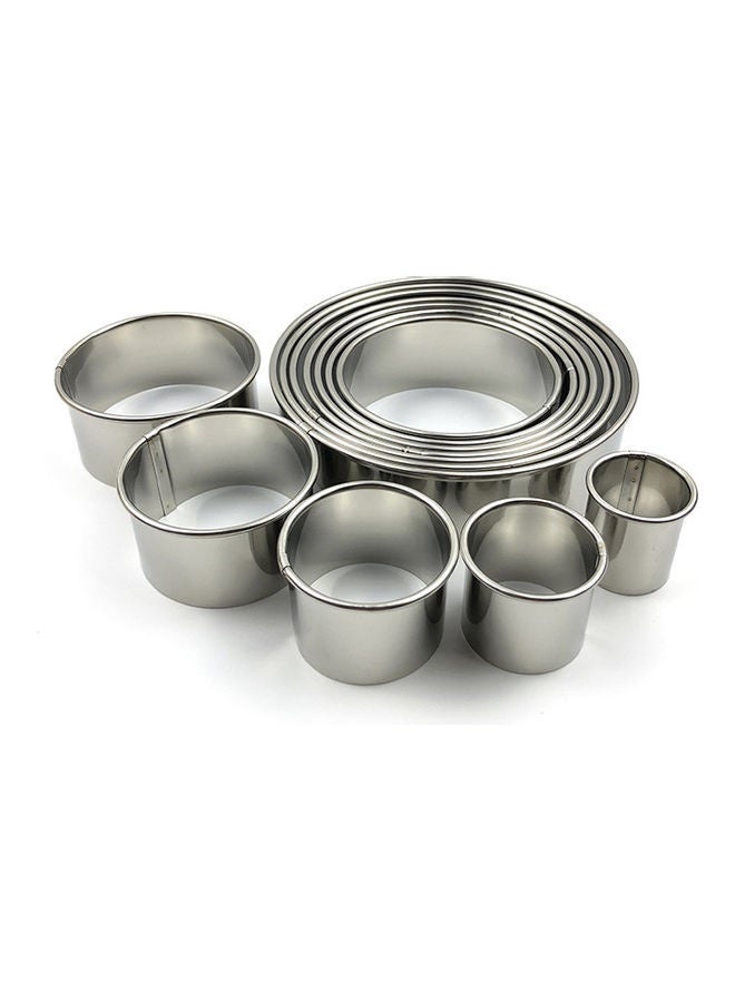 12-Piece Stainless Steel  Cake Mould Silver 0.286kg