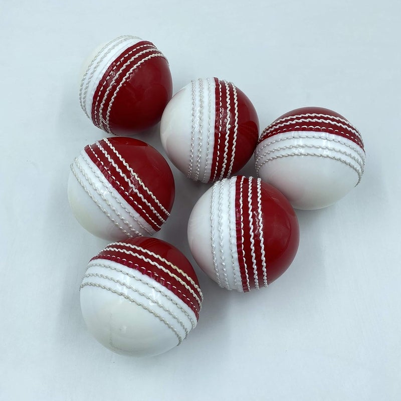 AnNafi ® Dual Color Cricket Coaching Balls Sports Training & Fun Balls | Double Color Ball red and White | Sports & Games | Light Weight Attractive Cricket Ball for Practice with Kids & Adults - Image 4