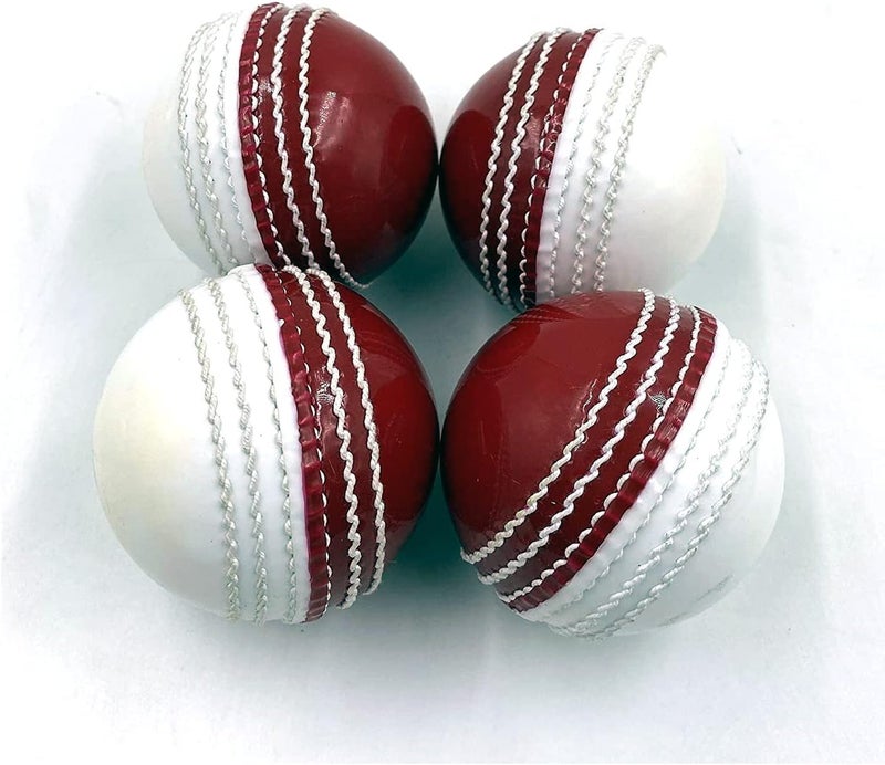 AnNafi ® Dual Color Cricket Coaching Balls Sports Training & Fun Balls | Double Color Ball red and White | Sports & Games | Light Weight Attractive Cricket Ball for Practice with Kids & Adults - Image 1