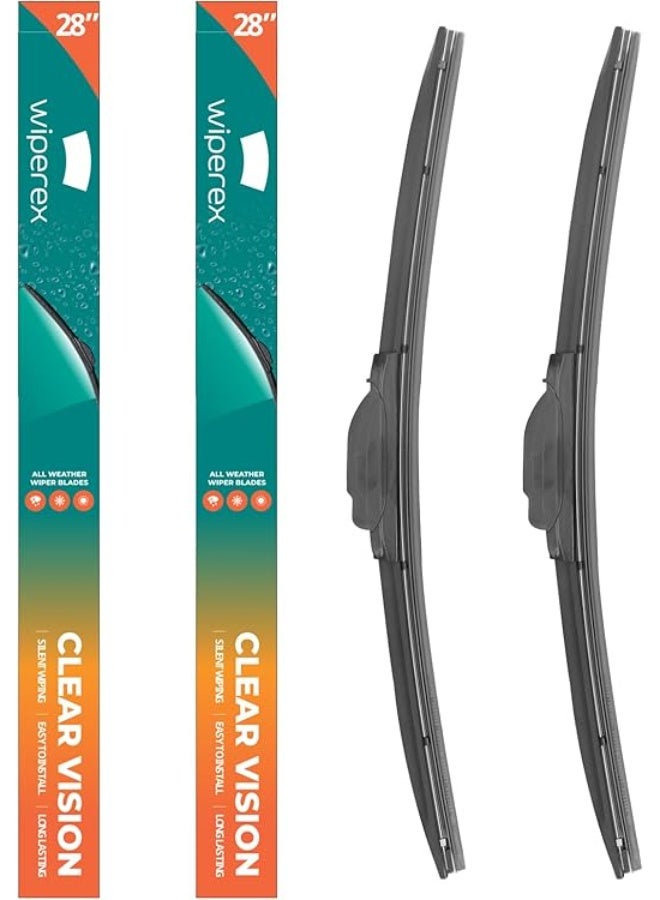 ويبيركس WiperEX 28" + 28" Wiper Blades – Silent, Streak-Free, Anti-Lift, Durable Natural Rubber Pair (Pack of 2) - Image 1
