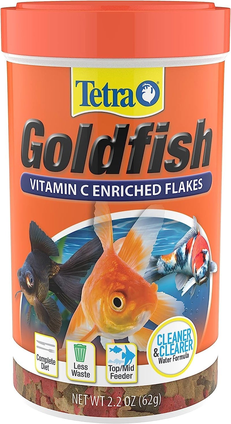 Tetra Goldfish Flakes, Nutritionally Balanced Diet For Aquarium Fish, Vitamin C Enriched Flakes, 2.2 oz - Image 1