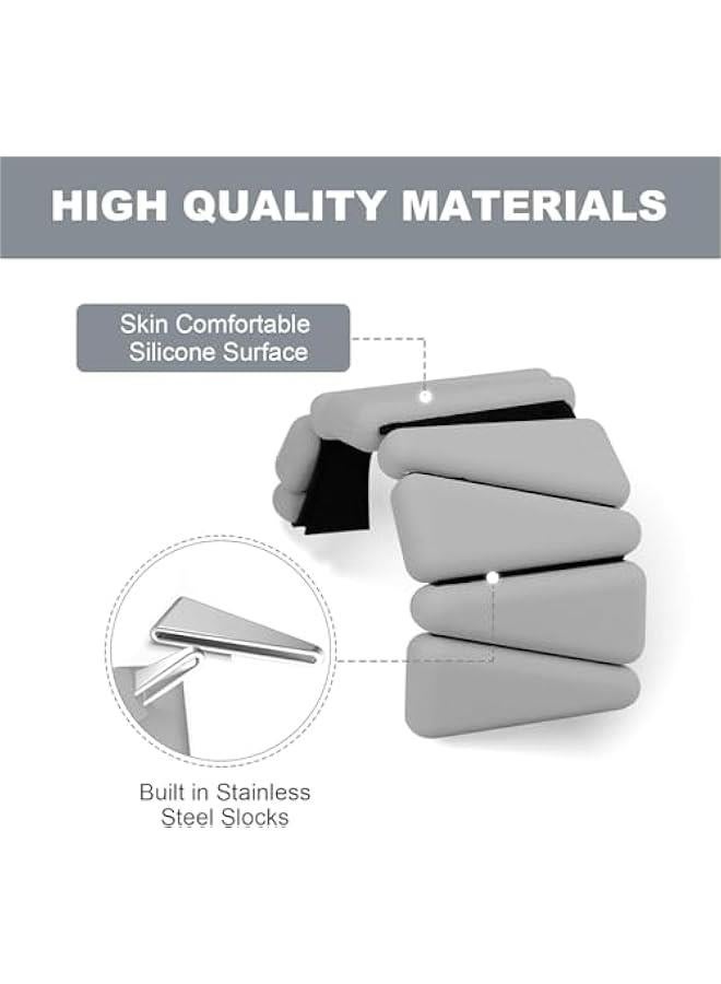 HOOKOR 2 PCS Wrist Weights, Adjustable Wrist and Ankle Weights 1lbs Each,Durable Wrist Weights for Women and Men,Portable Weighted Cuffs for Home and Office,Walking,Yoga,Dance,Gym - Image 4