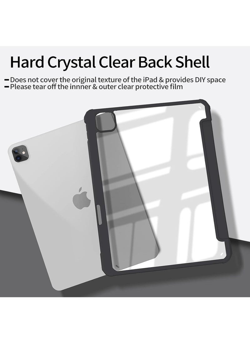 Captaintech Case Cover For Apple iPad Pro 11 inch (2022/2021/2020/2018) Generation with Pencil Holder, 【Support Apple Pencil Charging and Touch ID】, Clear Transparent Case with Auto Wake/Sleep  - Image 4