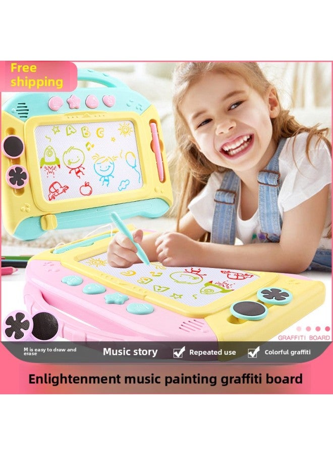 Children's Multi-functional Music Color Magnetic Sketchboard Early Education Educational Graffiti Writing Board Toys And Gifts-Color:Music Sketchpad Green - Image 2