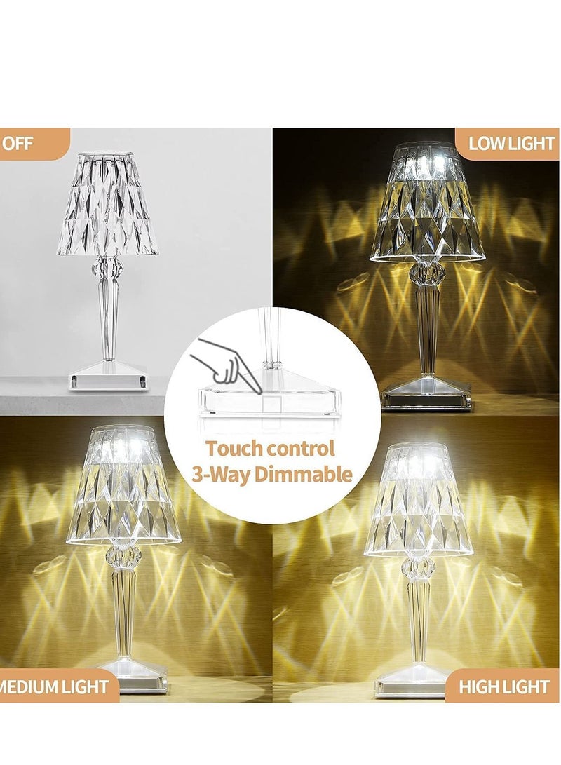 Crystal Table Lamp, LED Night Light Bedside Lamp with USB Charging Port,Acrylic Touch Control Crystal LampDecoration Desk Nightstand Lamps,Decorative Lamp for Living Room Bedroom - Image 5