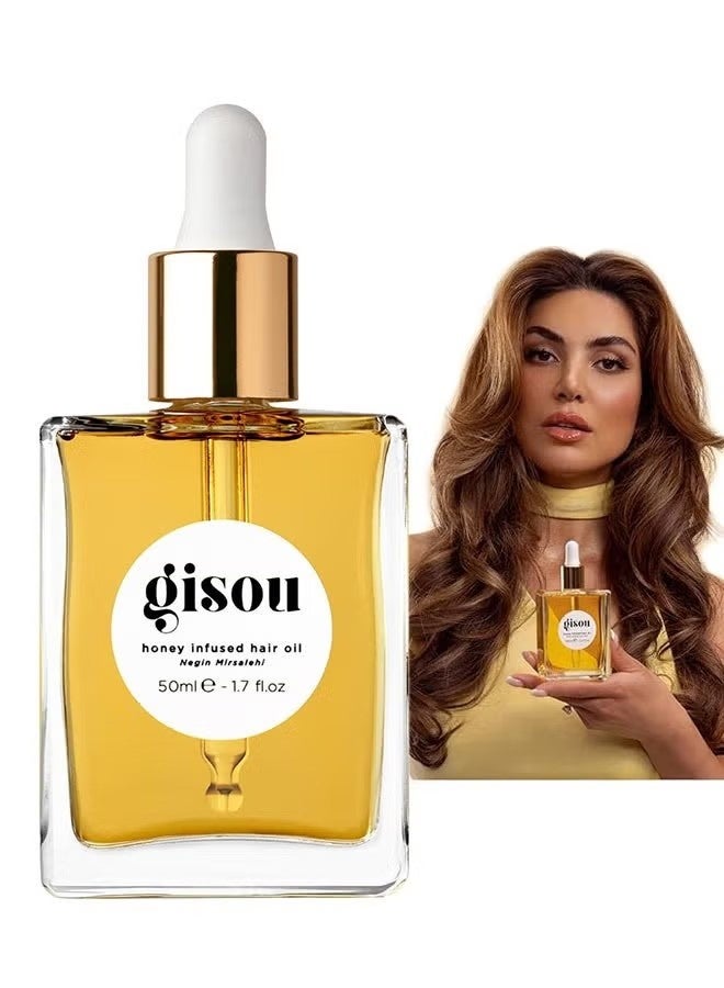Gisou Honey Infused Hair Oil, Negin Mirsalehi, 50ml 1.7fl.oz - Image 1
