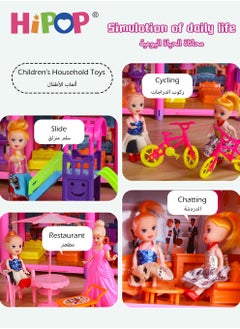 HIPOP DIY Doll House,Big Size 4 Floors 14 Rooms Castle House With Decorating Dollhouse Accessories And Furniture,DIY Building Toys  - Image 4