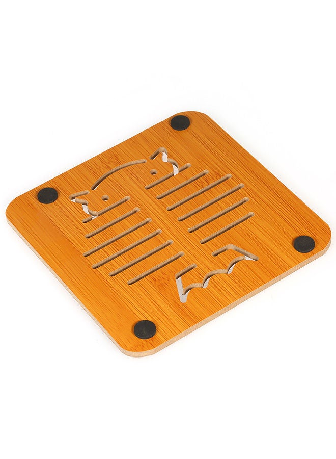 NIBEMINENT Heat Insulation Trivet Hot Pot Holder Mat Bamboo ecru 14.50X0.50X14.50centimeter  - Image 2