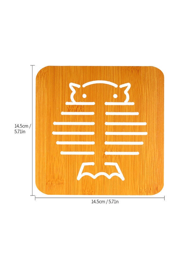NIBEMINENT Heat Insulation Trivet Hot Pot Holder Mat Bamboo ecru 14.50X0.50X14.50centimeter  - Image 3