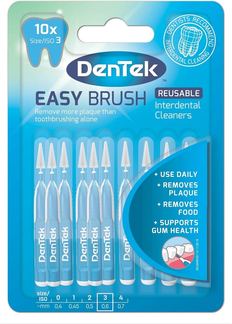 Dentek فرش أسنان دينتيك إيزي برش بين الأسنان ISO306mm لإزالة الطعام واللويحات بين الأسنان 10 عبوة - Image 1