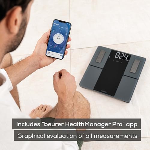 Beurer BF500 Smart Body Analysis Scale with Bluetooth & App, Accurate Digital Diagnostic Scale Measures Body Fat, Muscle Mass, Caloric Needs, 396 lbs, XL Display - Image 3