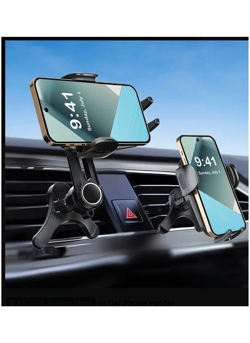 CleanWave - The Pure Effect 2-in-1 Car Vent Phone Holder with Extension Arm – Non-Blocking Air Vent Mount for Large Smartphones (4’’-7’’) | Secure Fit for iPhone 15/16, Samsung S24/S23, Xiaomi & More  - Image 1