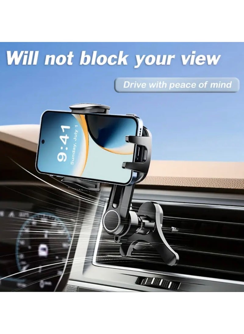 CleanWave - The Pure Effect 2-in-1 Car Vent Phone Holder with Extension Arm – Non-Blocking Air Vent Mount for Large Smartphones (4’’-7’’) | Secure Fit for iPhone 15/16, Samsung S24/S23, Xiaomi & More  - Image 3