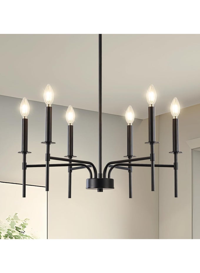 MODERN DINING ROOM PENDANT LIGHTS KITCHEN ISLAND,SMALL CANDLE CHANDELIERS HANGING OVER TABLE LIVING ROOM BEDROOM FOYER ENTRYWAY STAIRCASE (6 LIGHTS)