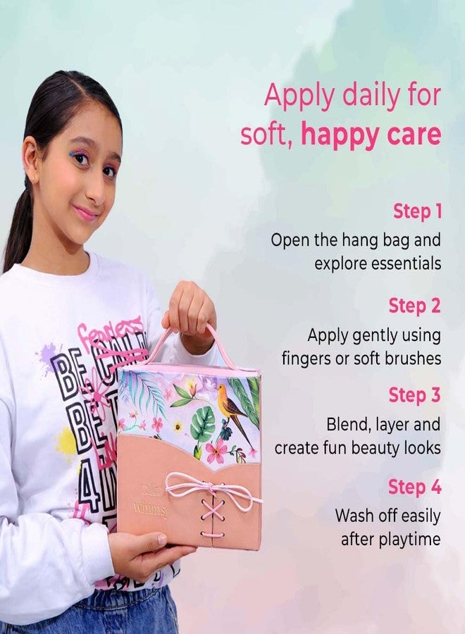 Whimsy Beauty Pretty Hang Bag Beauty Kit | Non-Toxic Beauty Set for Kids & Pre-Teens |Lip Gloss, Lip Tint, Eyeliner, Eyeshadow Palette, Mermaid Brushes & Puff Blender |Vegan & Cruelty-Free (Pack of 9) - Image 4